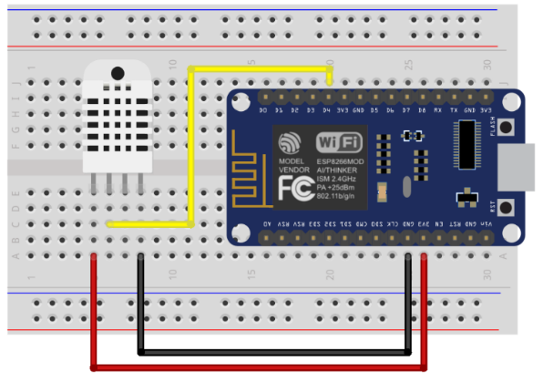 Conexión Física DHT22 NodeMCU
